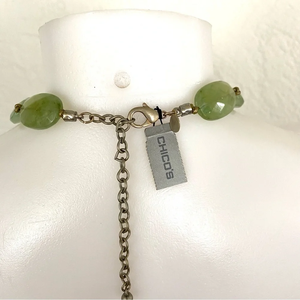 CHICOS Green Copper Colored‎ Statement Necklace